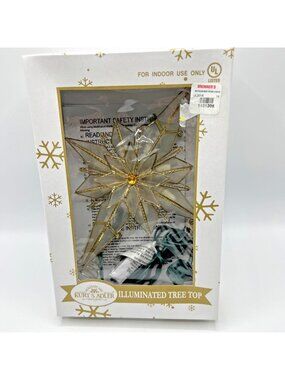 Kurt Adler Christmas Tree Topper Illuminated Bethlehem Star Capiz Shell
